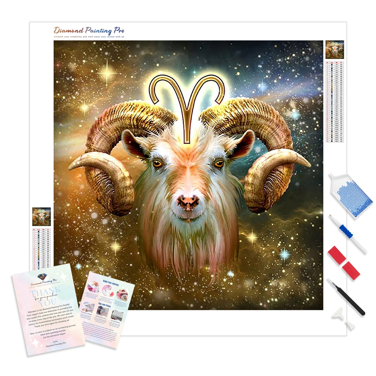 Aries Constellation | Diamond Painting Kit - Full Drill - Square or Round Diamonds with AB Drills Option