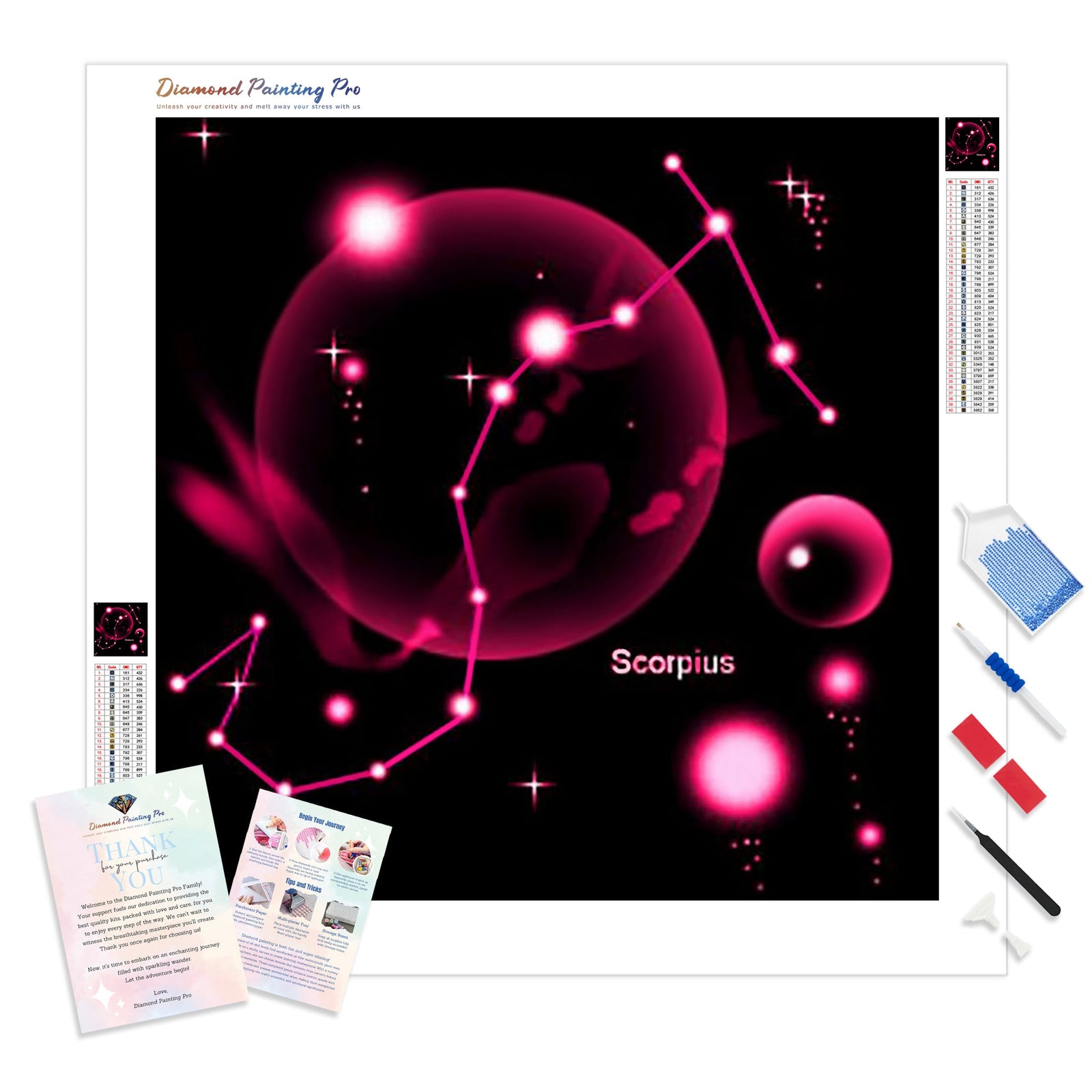 Scorpius Constellation | Diamond Painting Kit - Full Drill - Square or Round Diamonds with AB Drills Option