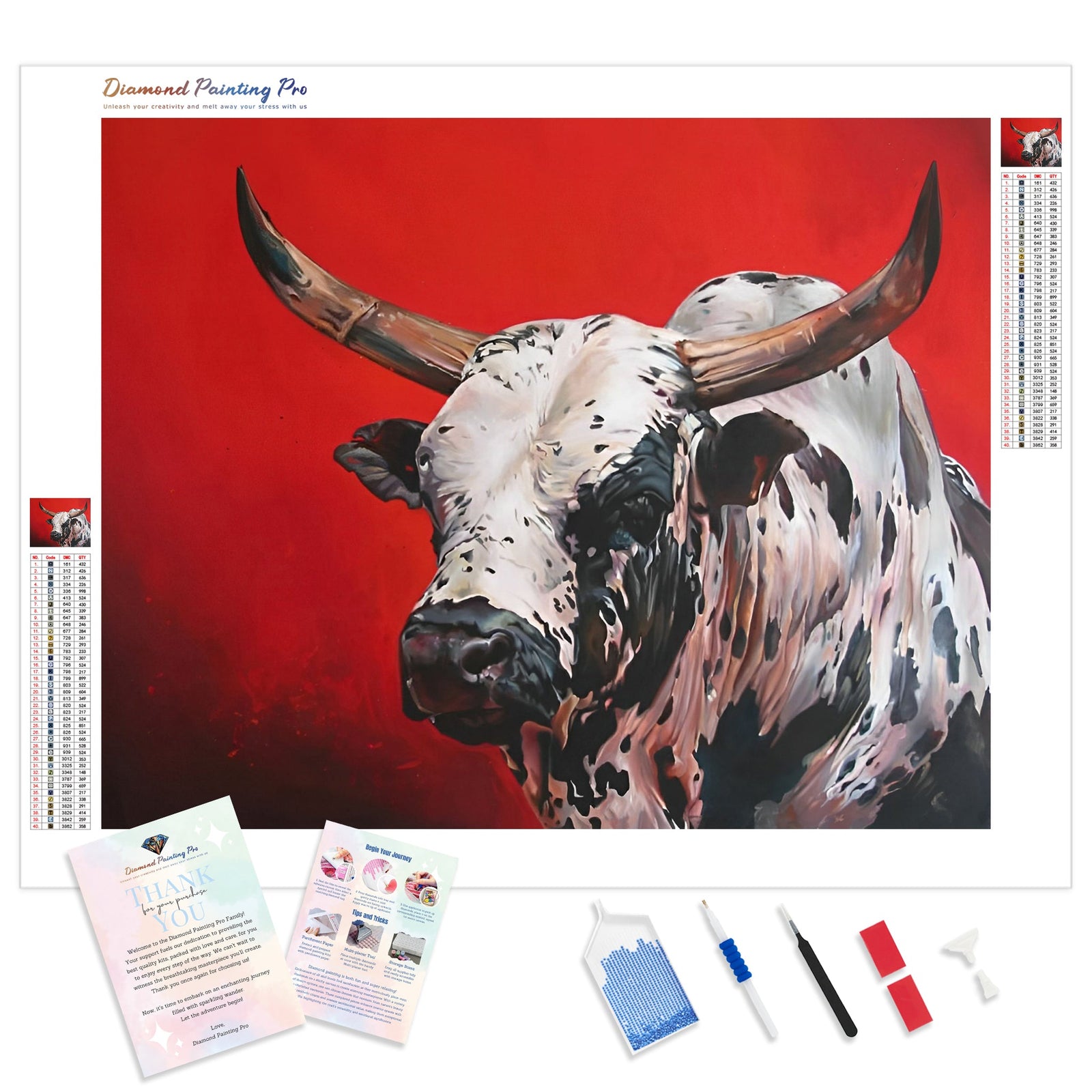 Cattle | Diamond Painting Kit - Full Drill - Square or Round Diamonds with AB Drills Option