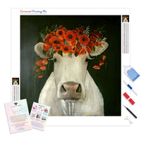 Flower Crown Cow | Diamond Painting