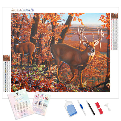 Autumn Deers | Diamond Painting Kit - Full Drill - Square or Round Diamonds with AB Drills Option