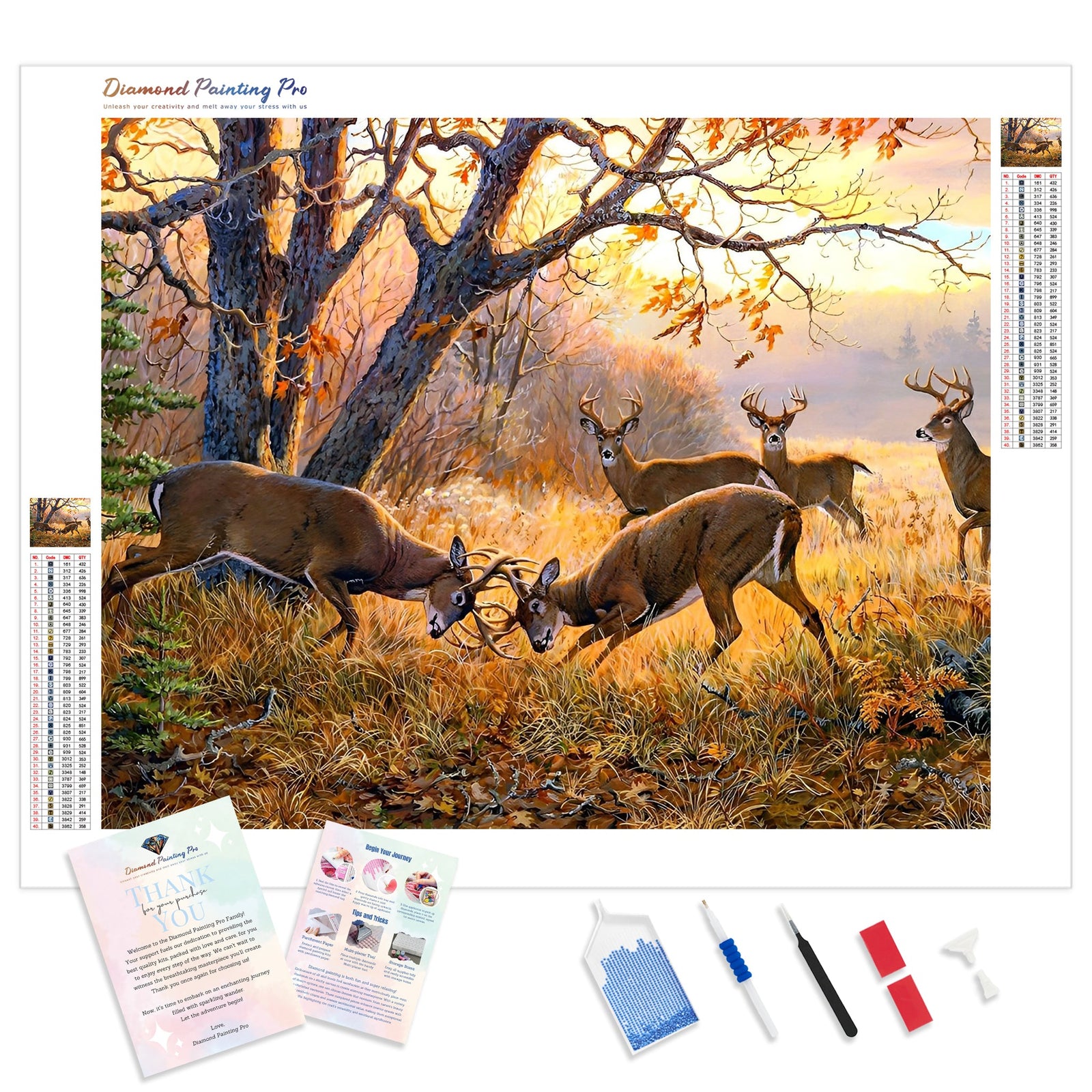 Deer in the Forest | Diamond Painting Kit - Full Drill - Square or Round Diamonds with AB Drills Option