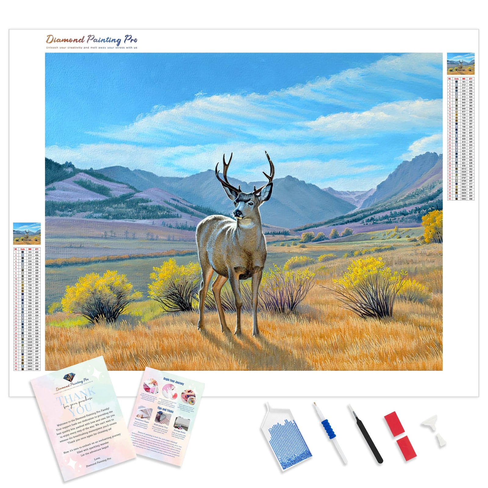 Buck Deer | Diamond Painting Kit - Full Drill - Square or Round Diamonds with AB Drills Option