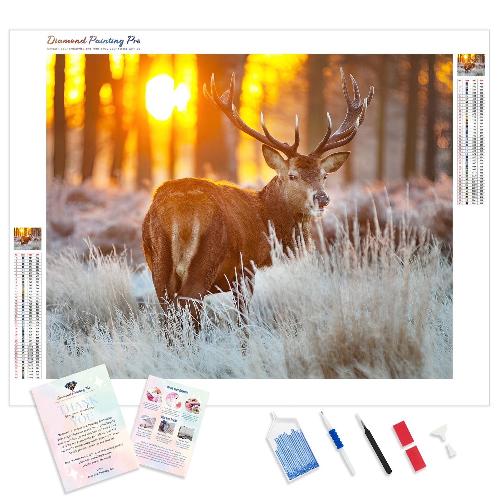 Deer Hunting | Diamond Painting Kit - Full Drill - Square or Round Diamonds with AB Drills Option