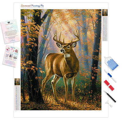 Autumn Deer Forest | Diamond Painting Kit - Full Drill - Square or Round Diamonds with AB Drills Option