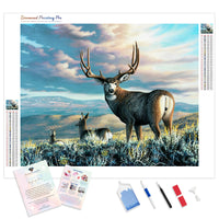 High Plains Black Deer | Diamond Painting Kit - Full Drill - Square or Round Diamonds with AB Drills Option