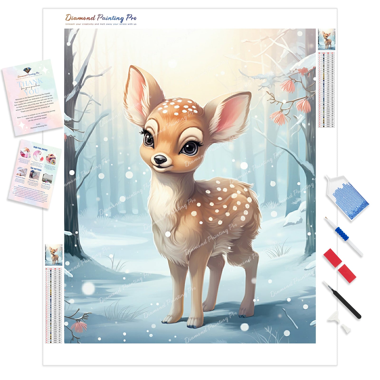 Merry Deer | Diamond Painting Kit - Full Drill - Square or Round Diamonds with AB Drills Option