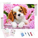 Basket Puppy | Diamond Painting Kit - Full Drill - Square or Round Diamonds with AB Drills Option