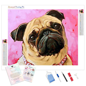 Pug Dog Pearl Necklace | Diamond Painting