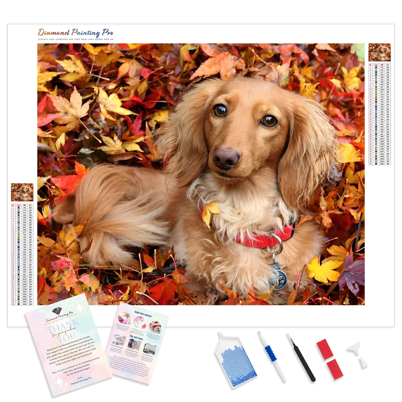 Dog in Autumn | Diamond Painting Kit - Full Drill - Square or Round Diamonds with AB Drills Option