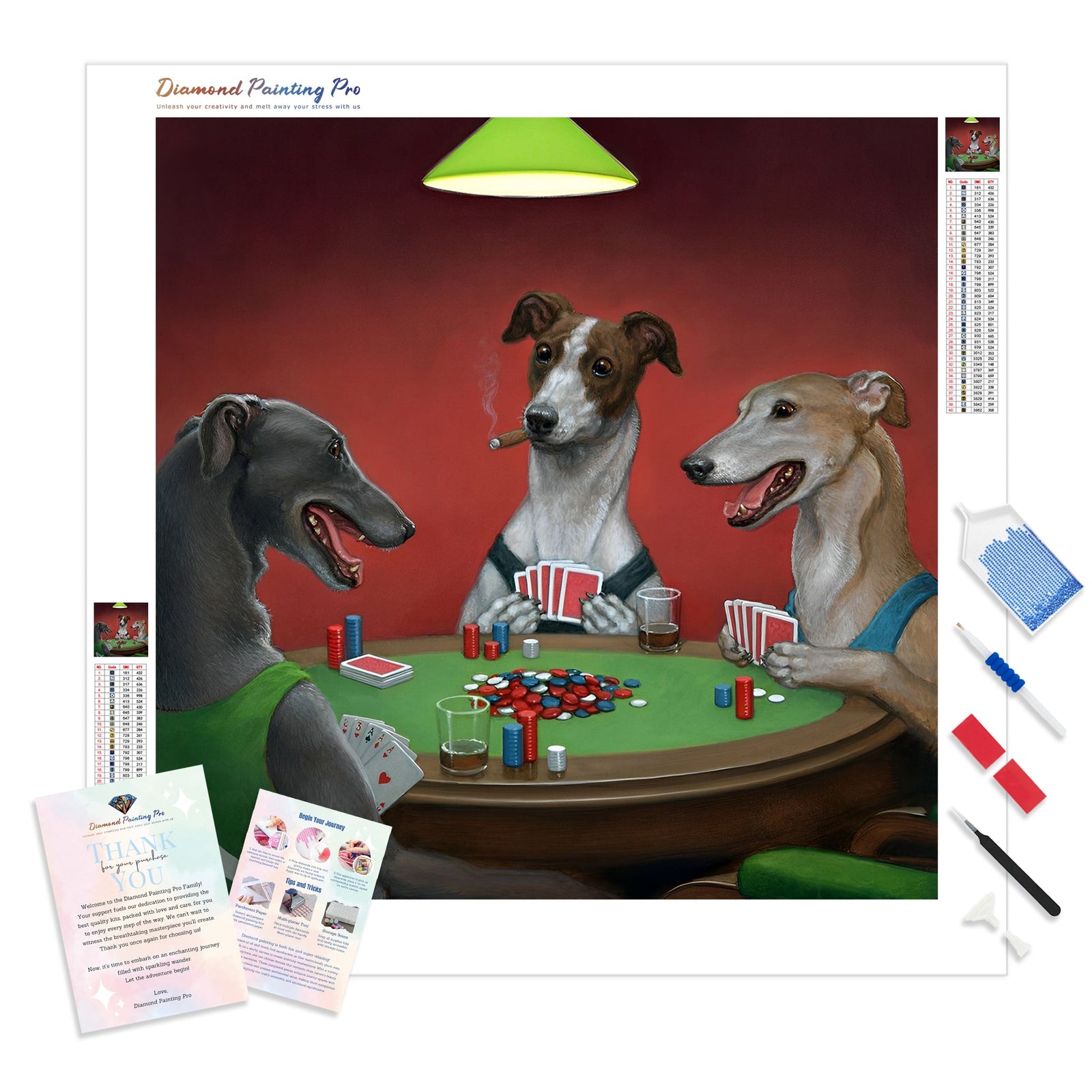 Three Dogs Poker Night | Diamond Painting Kit - Full Drill - Square or Round Diamonds with AB Drills Option