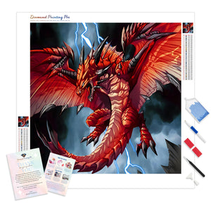 Angry Red Dragon | Diamond Painting