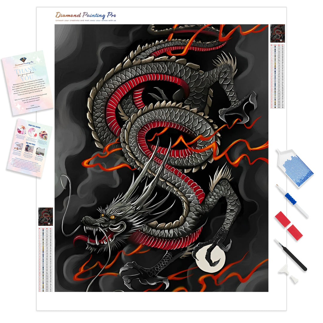 Black Chinese Dragon | Diamond Painting