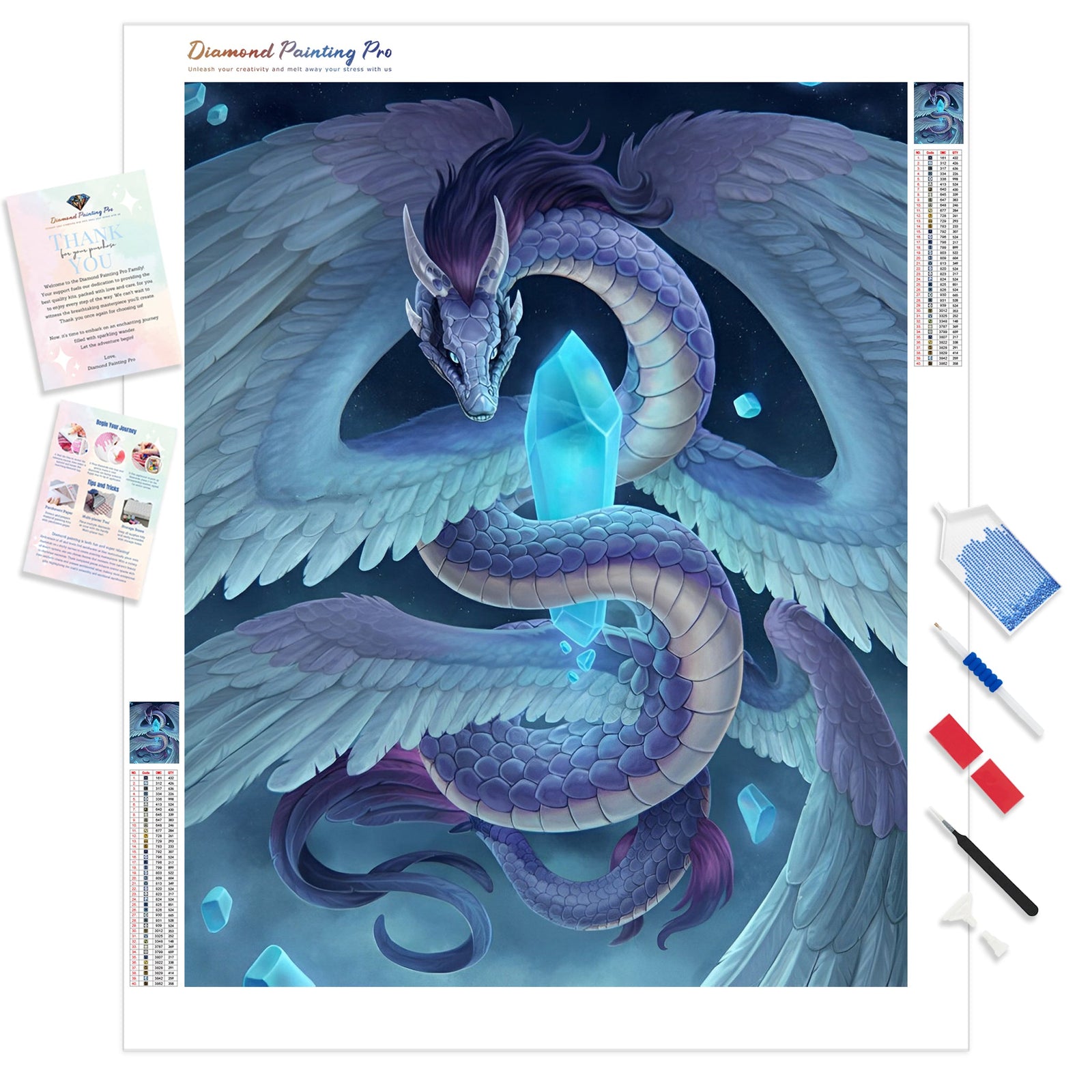 Cute Amphiptere Dragon | Diamond Painting Kit - Full Drill - Square or Round Diamonds with AB Drills Option