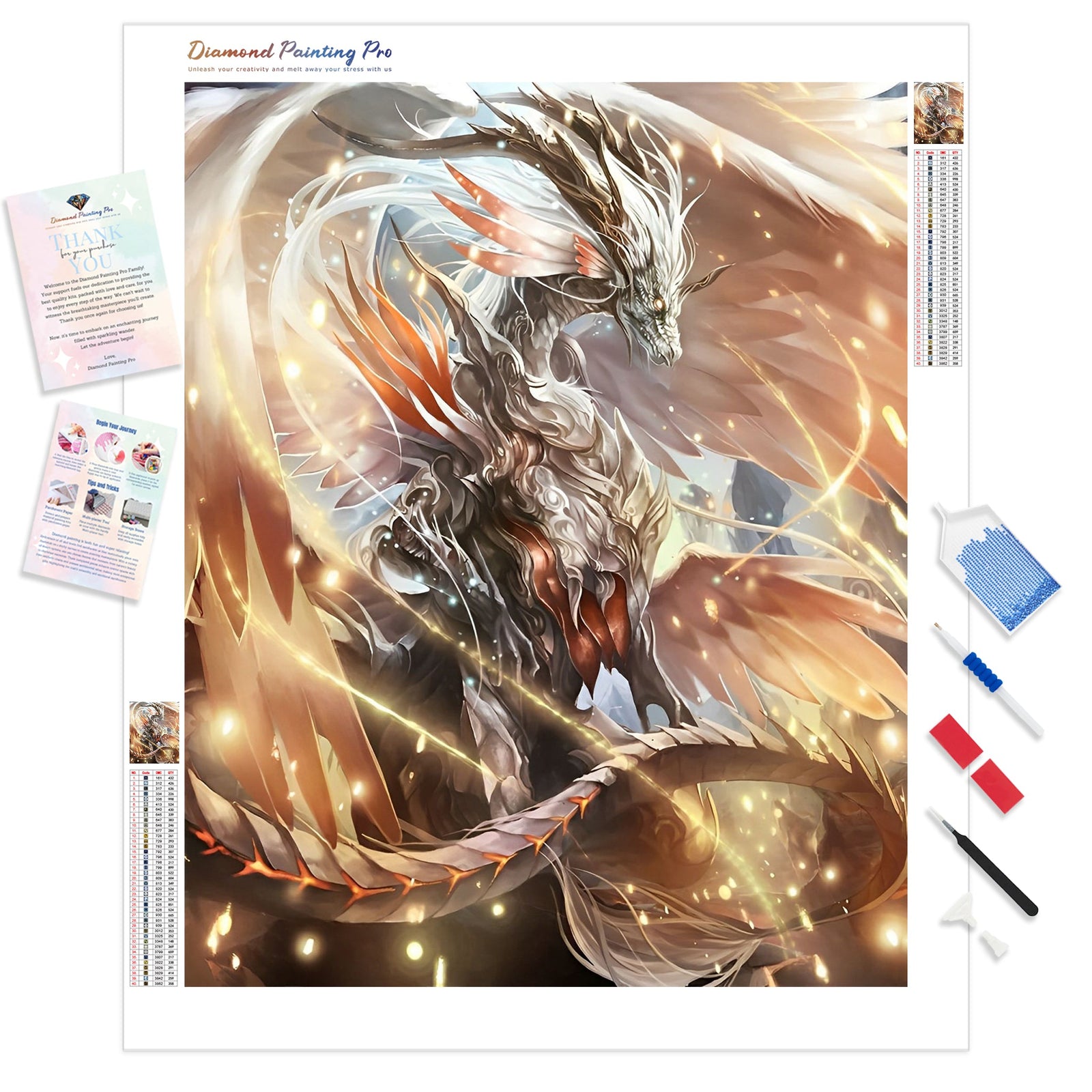 Dragon God | Diamond Painting Kit - Full Drill - Square or Round Diamonds with AB Drills Option