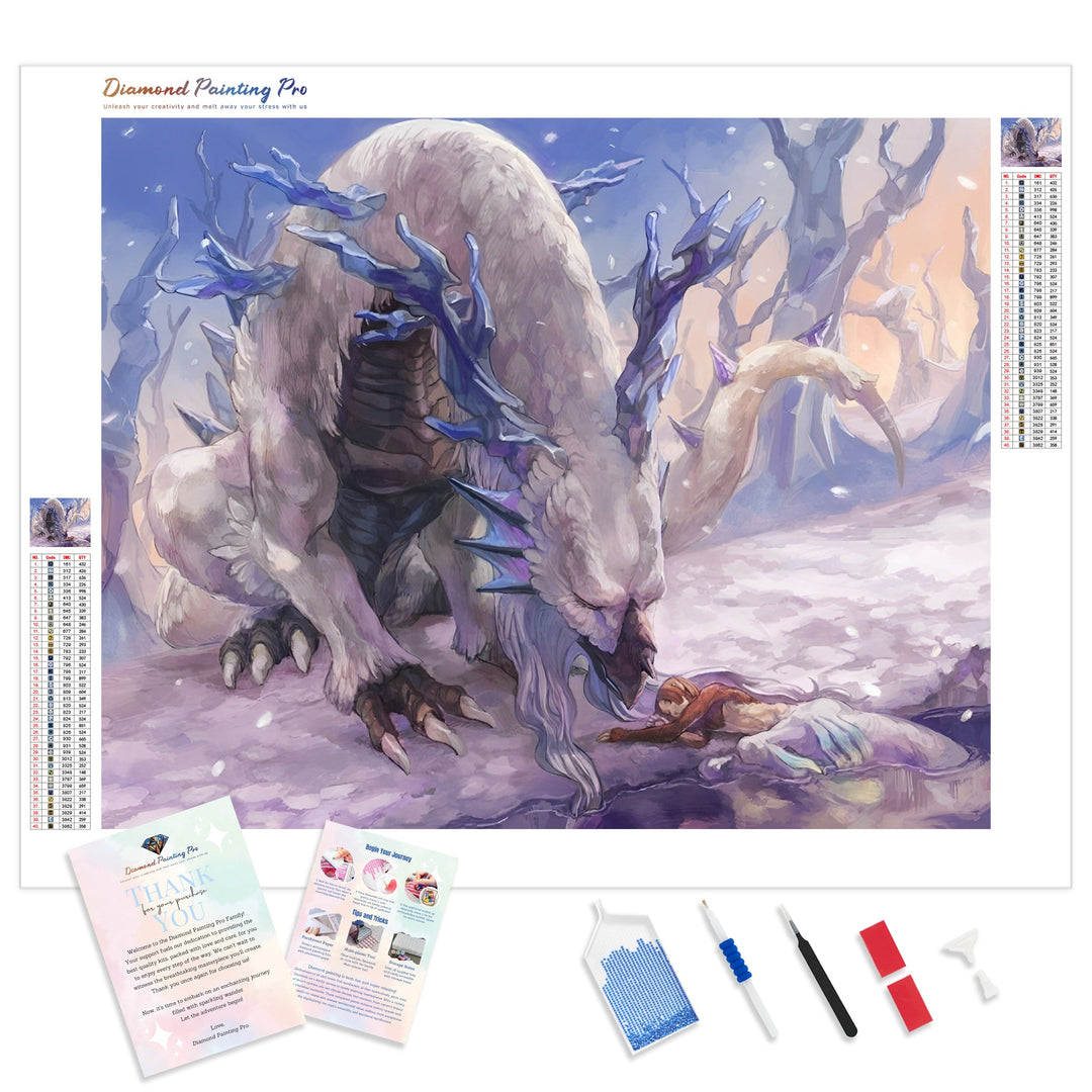 Ice Dragon Healing | Diamond Painting Kit - Full Drill - Square or Round Diamonds with AB Drills Option