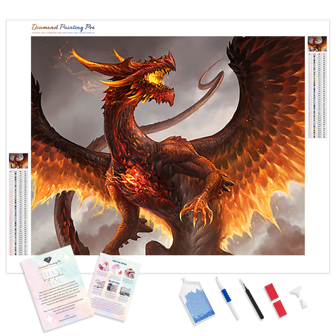 Red Crystal Dragon | Diamond Painting