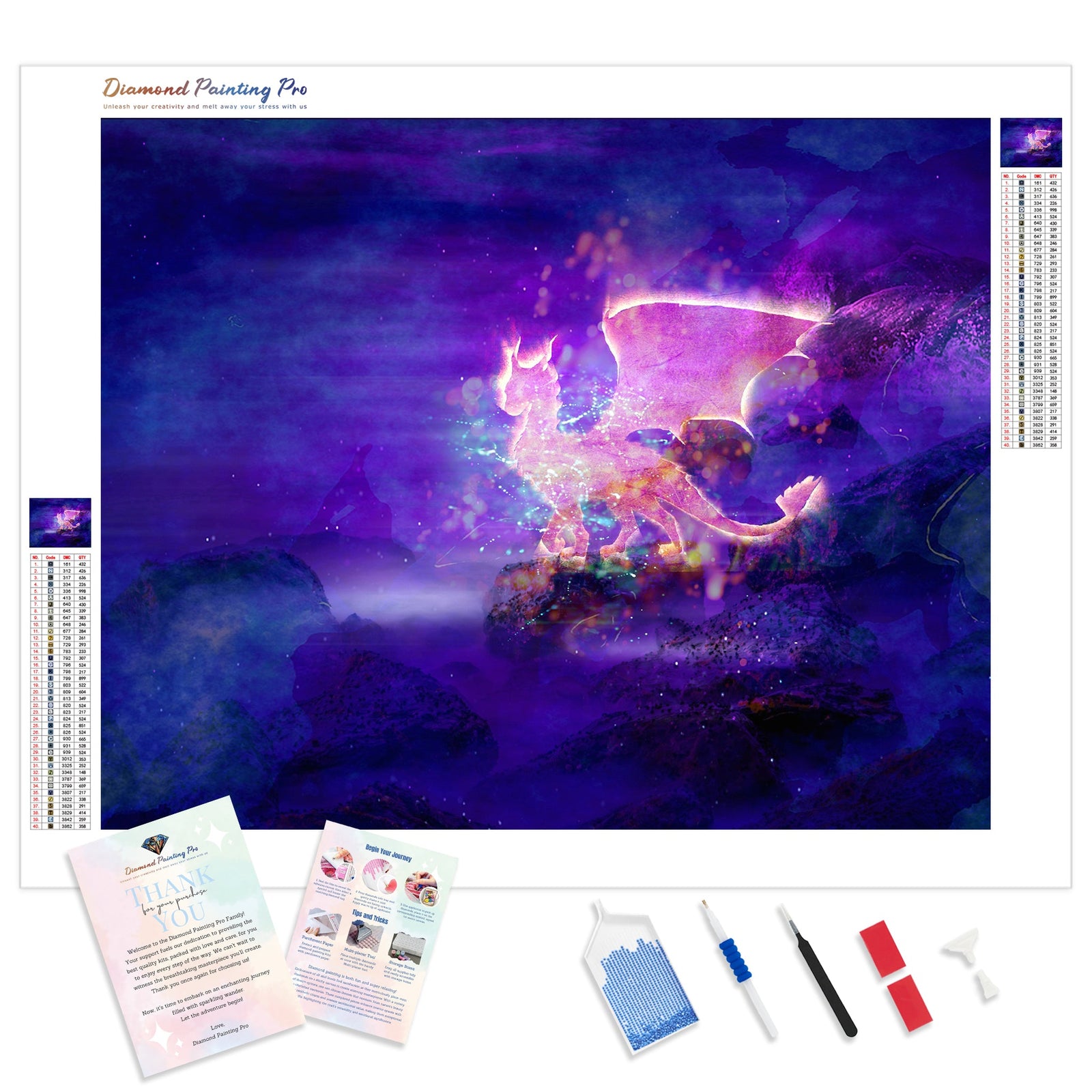 Tame the Dragon | Diamond Painting Kit - Full Drill - Square or Round Diamonds with AB Drills Option