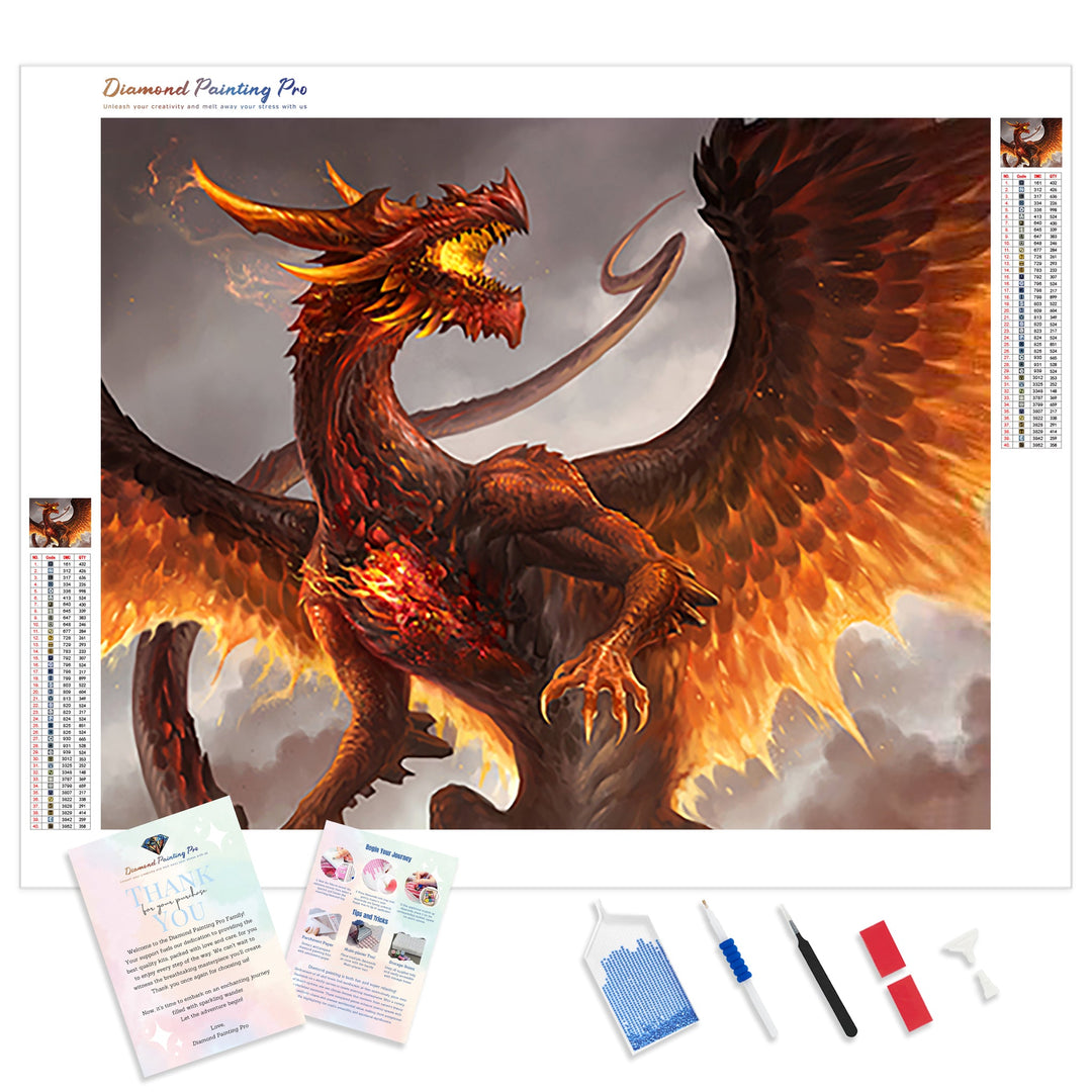 Jumbo Red Crystal Dragon | Diamond Painting