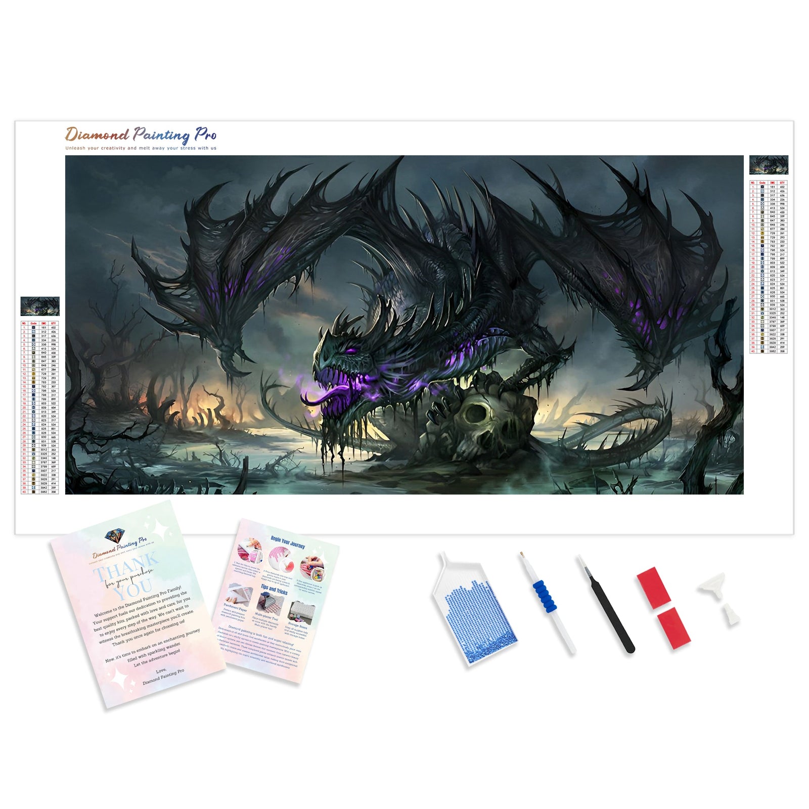 Evil Dragon | Diamond Painting Kit - Full Drill - Square or Round Diamonds with AB Drills Option