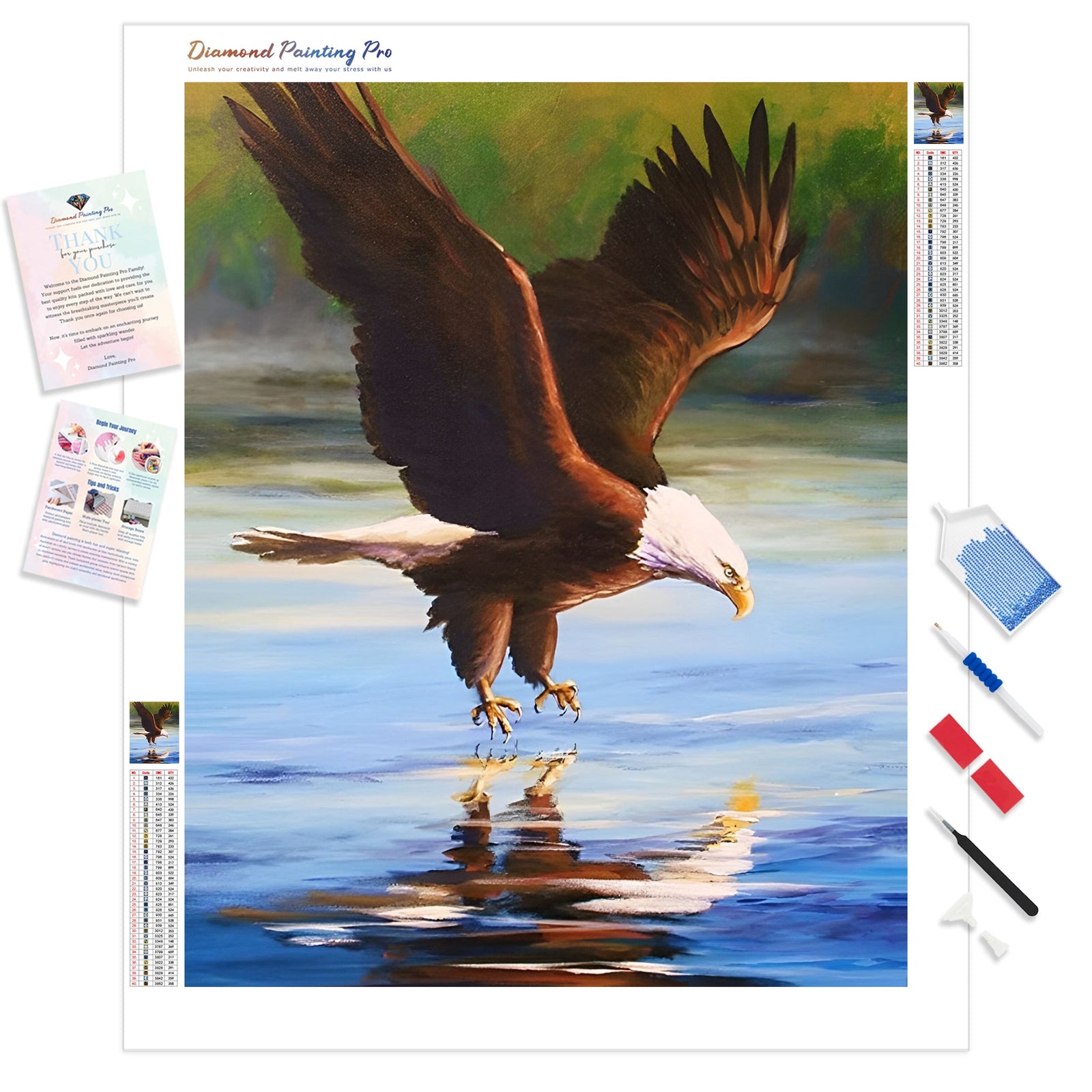 Bald Eagle | Diamond Painting Kit - Full Drill - Square or Round Diamonds with AB Drills Option