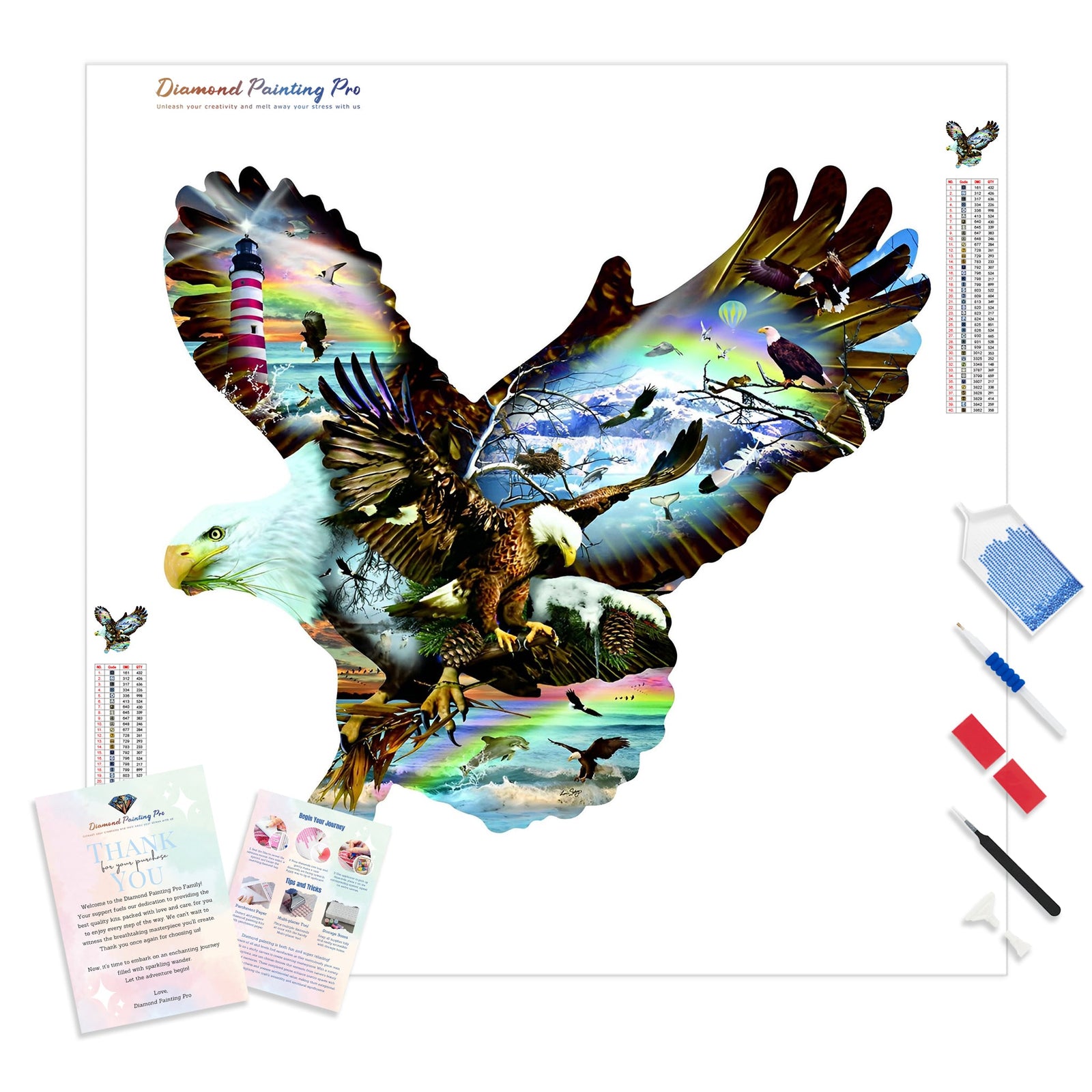 Eagle Hunting | Diamond Painting Kit - Full Drill - Square or Round Diamonds with AB Drills Option