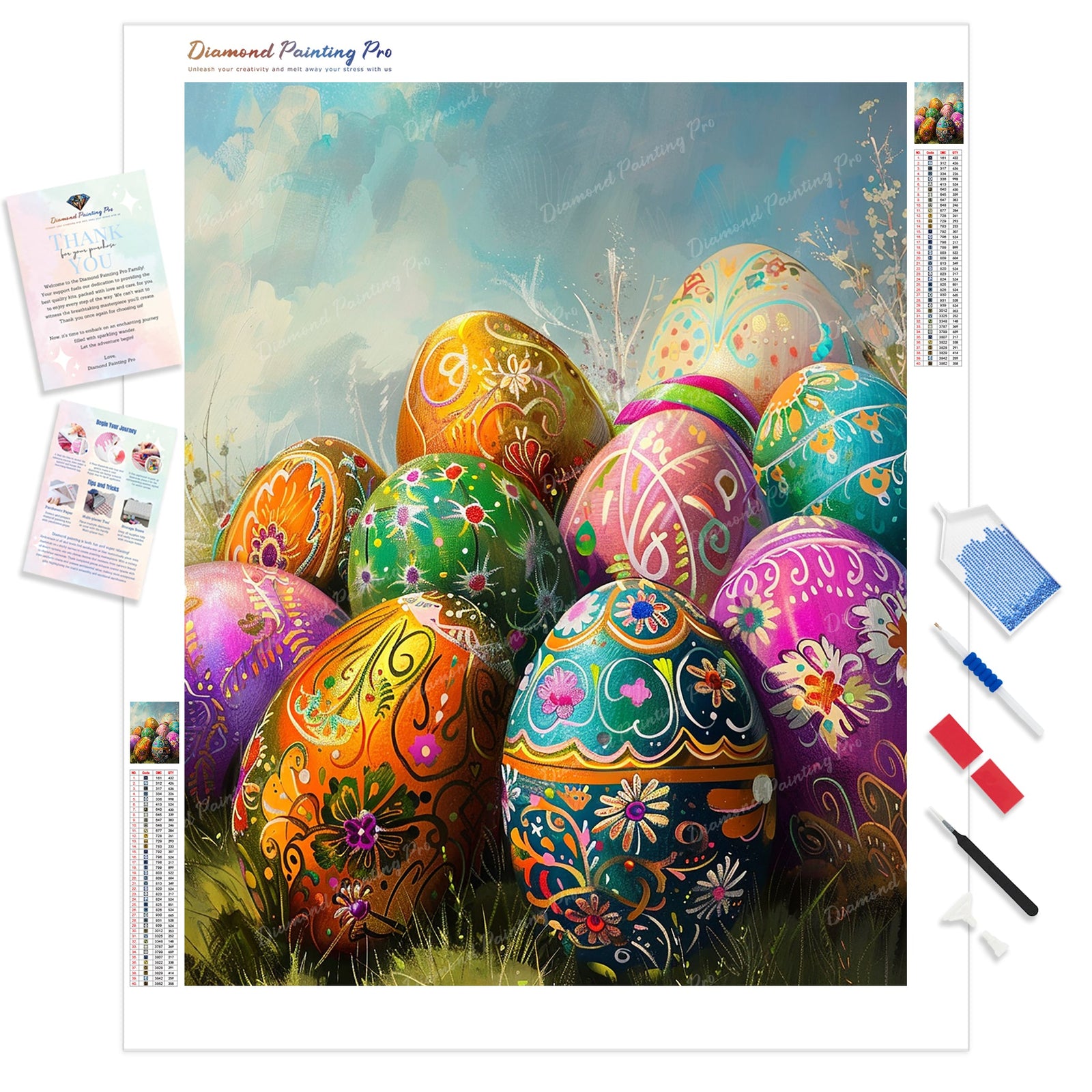 Spring Egg Hunt | Diamond Painting Kit - Full Drill - Square or Round Diamonds with AB Drills Option