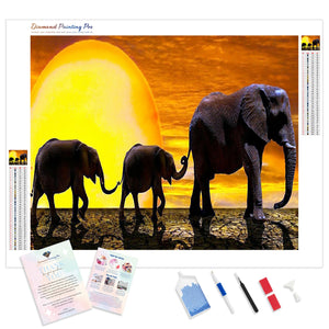 Elephant Herd Family | Diamond Painting