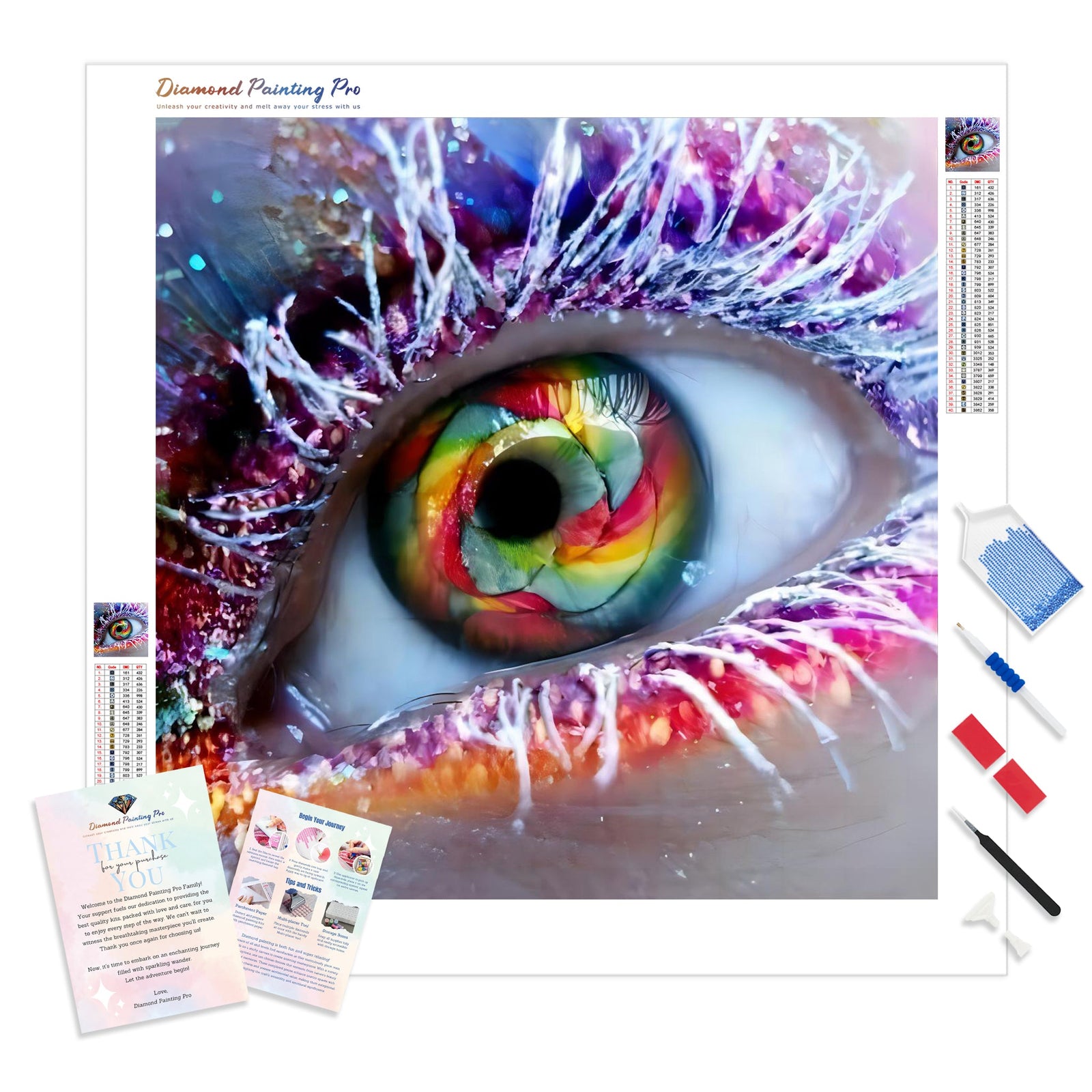 Rainbow of the Eye | Diamond Painting Kit - Full Drill - Square or Round Diamonds with AB Drills Option