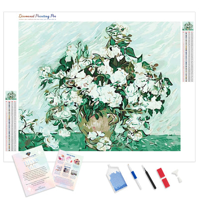 Roses - Van Gogh | Diamond Painting Kit - Full Drill - Square or Round Diamonds with AB Drills Option