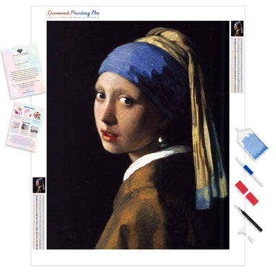 Girl with a Pearl Earring - Johannes Vermeer | Diamond Painting Kit - Full Drill - Square or Round Diamonds with AB Drills Option