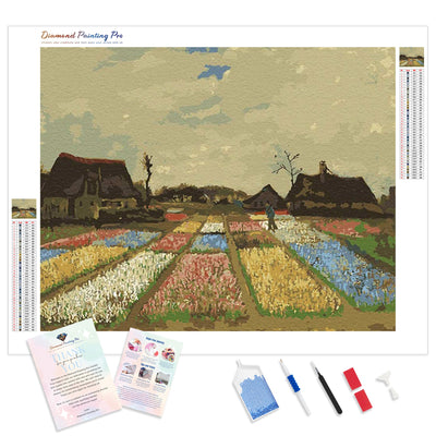 Flower Beds in Holland | Van Gogh | Diamond Painting Kit - Full Drill - Square or Round Diamonds with AB Drills Option