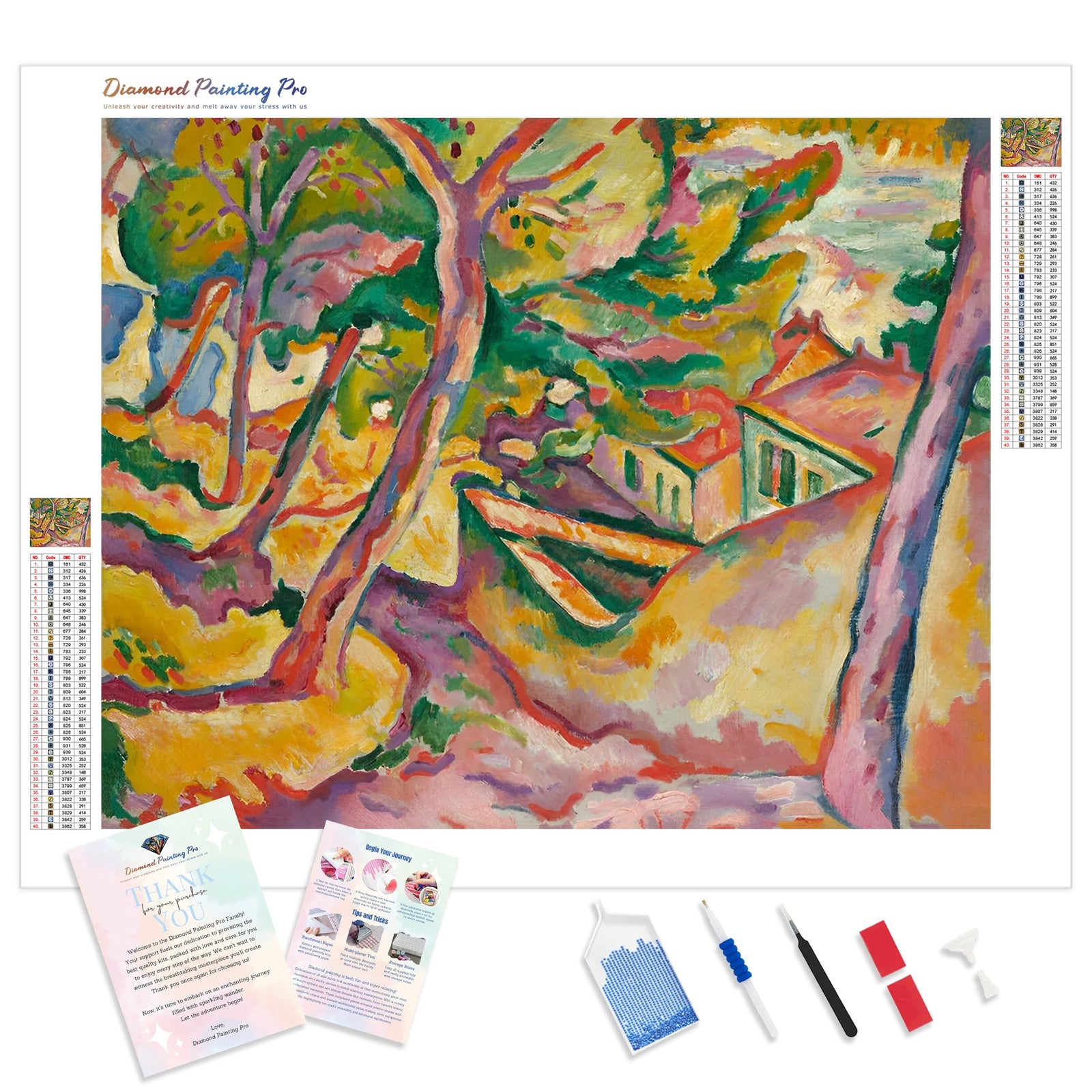 Landscape at L’Estaque | Diamond Painting Kit - Full Drill - Square or Round Diamonds with AB Drills Option