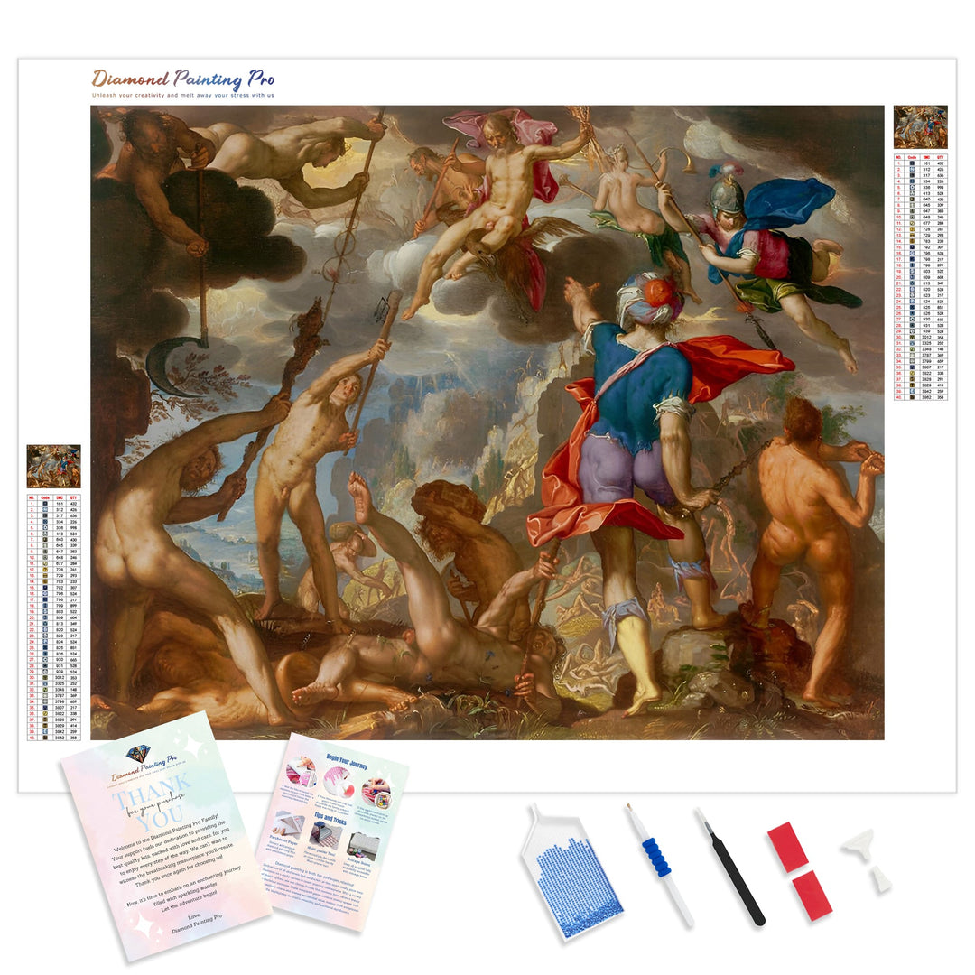 The Battle between the Gods and the Giants | Diamond Painting Kit - Full Drill - Square or Round Diamonds with AB Drills Option