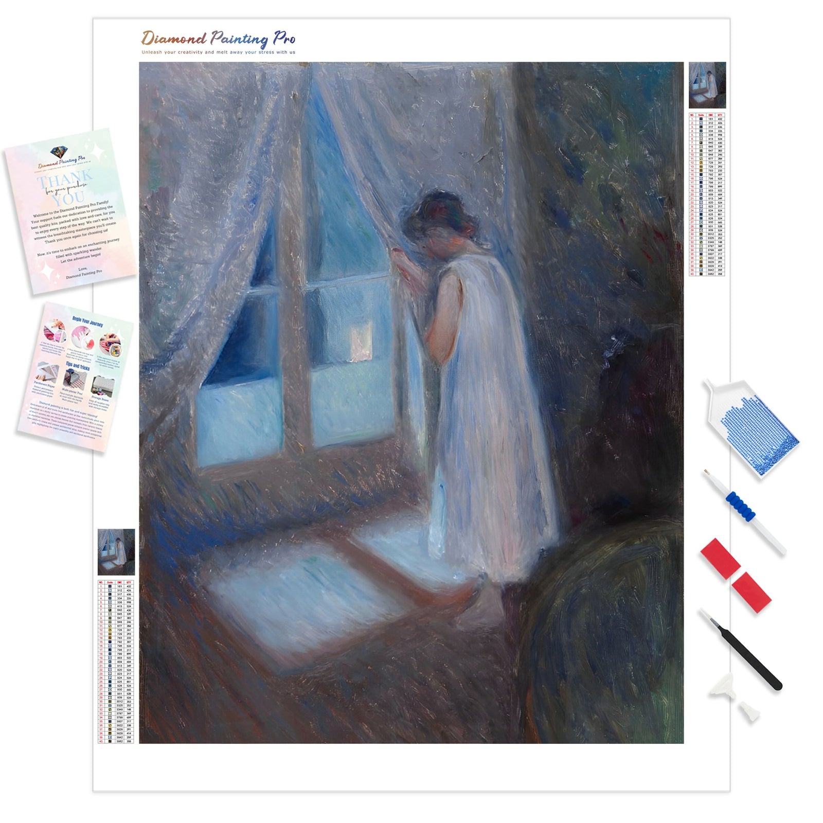 The Girl by the Window | Diamond Painting Kit - Full Drill - Square or Round Diamonds with AB Drills Option