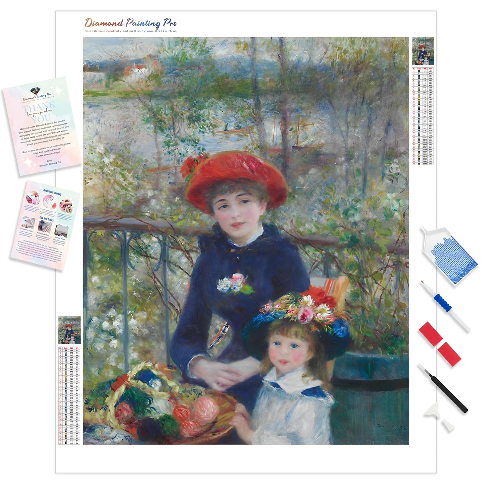 Two Sisters (On the Terrace) | Diamond Painting Kit - Full Drill - Square or Round Diamonds with AB Drills Option