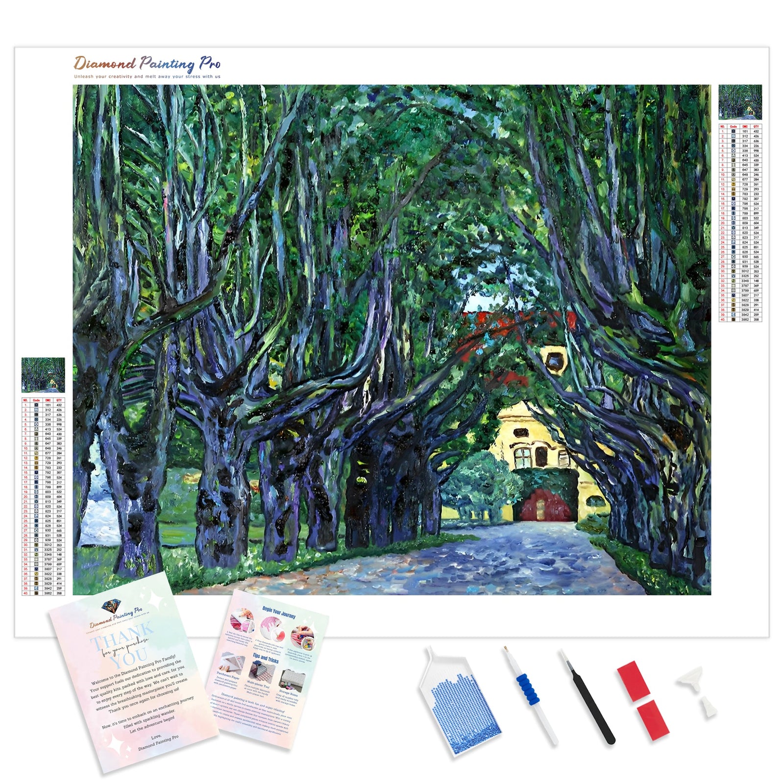 Avenue in Schloss Kammer Park | Diamond Painting Kit - Full Drill - Square or Round Diamonds with AB Drills Option