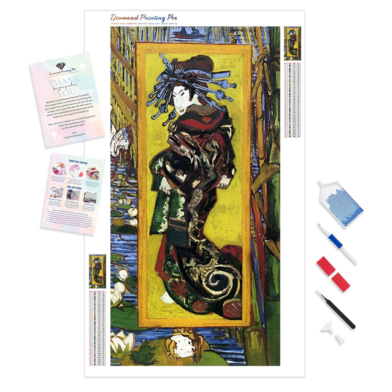 Japonaiserie Oiran - Vincent Van Gogh | Diamond Painting Kit - Full Drill - Square or Round Diamonds with AB Drills Option