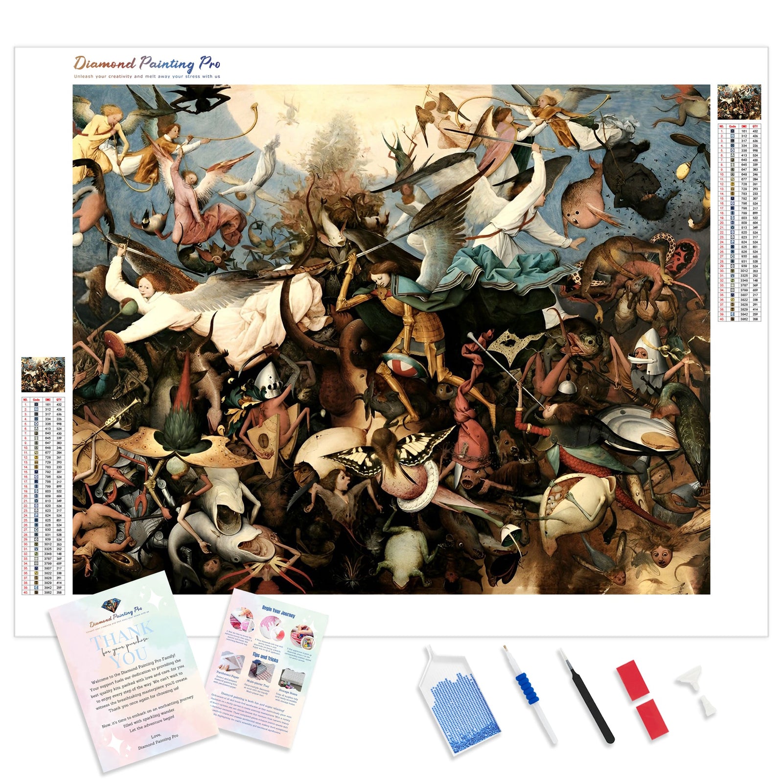 The Fall of the Rebel Angels | Diamond Painting Kit - Full Drill - Square or Round Diamonds with AB Drills Option