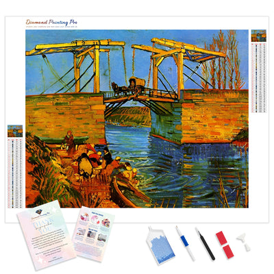 The Langlois Bridge at Arles-Vincent van Gogh | Diamond Painting Kit - Full Drill - Square or Round Diamonds with AB Drills Option