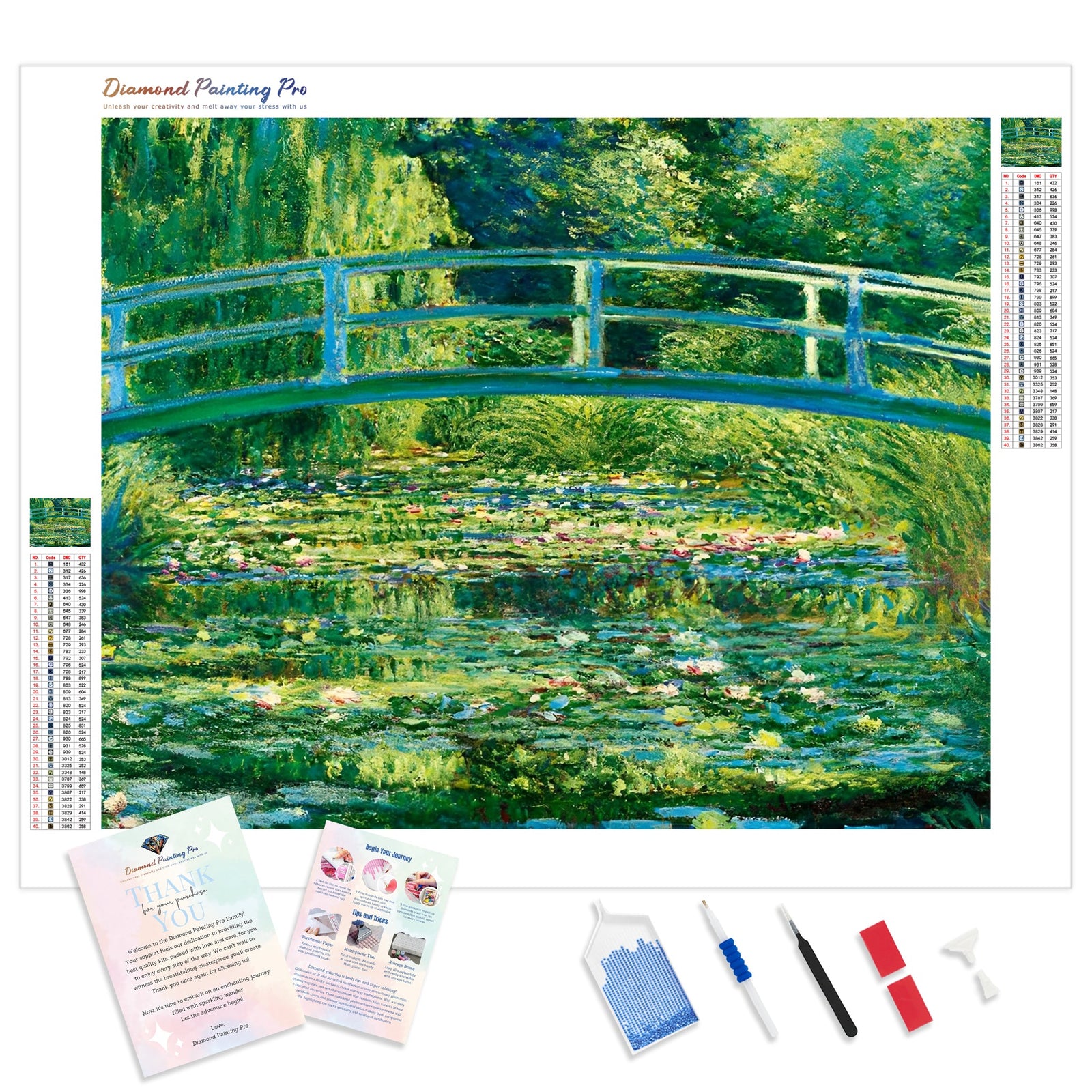 The Water Lily Pond - Claude Monet | Diamond Painting Kit - Full Drill - Square or Round Diamonds with AB Drills Option