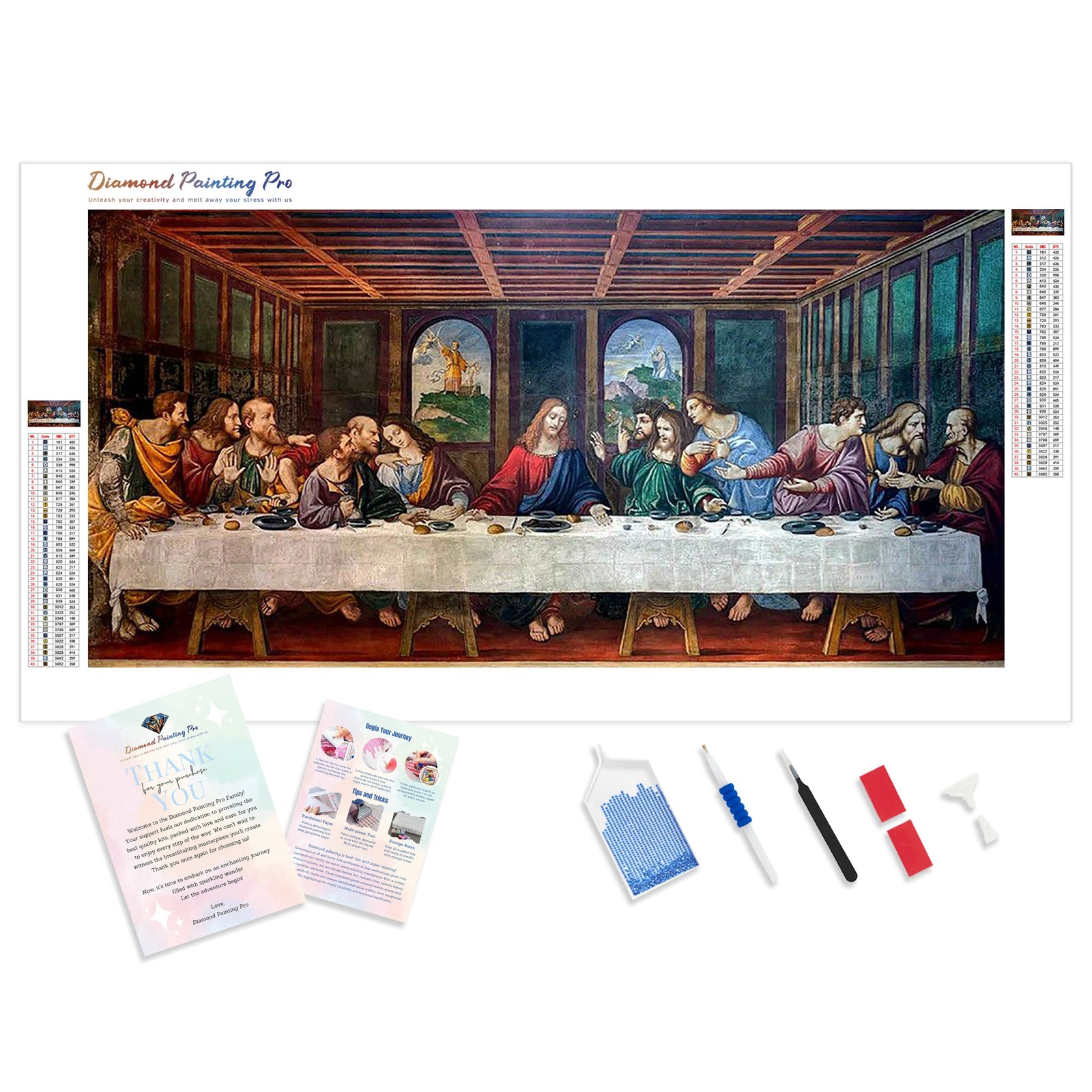 The Last Supper - Da Vinci | Diamond Painting Kit - Full Drill - Square or Round Diamonds with AB Drills Option