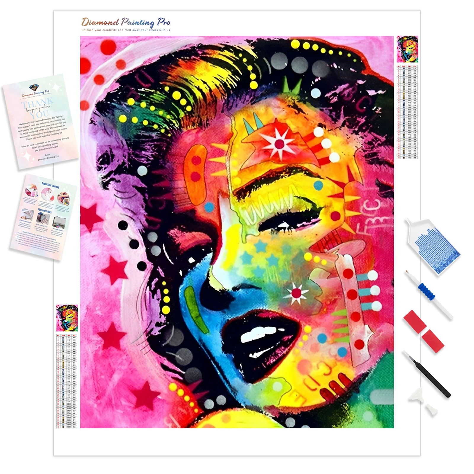 Pop Art Marilyn | Diamond Painting Kit - Full Drill - Square or Round Diamonds with AB Drills Option