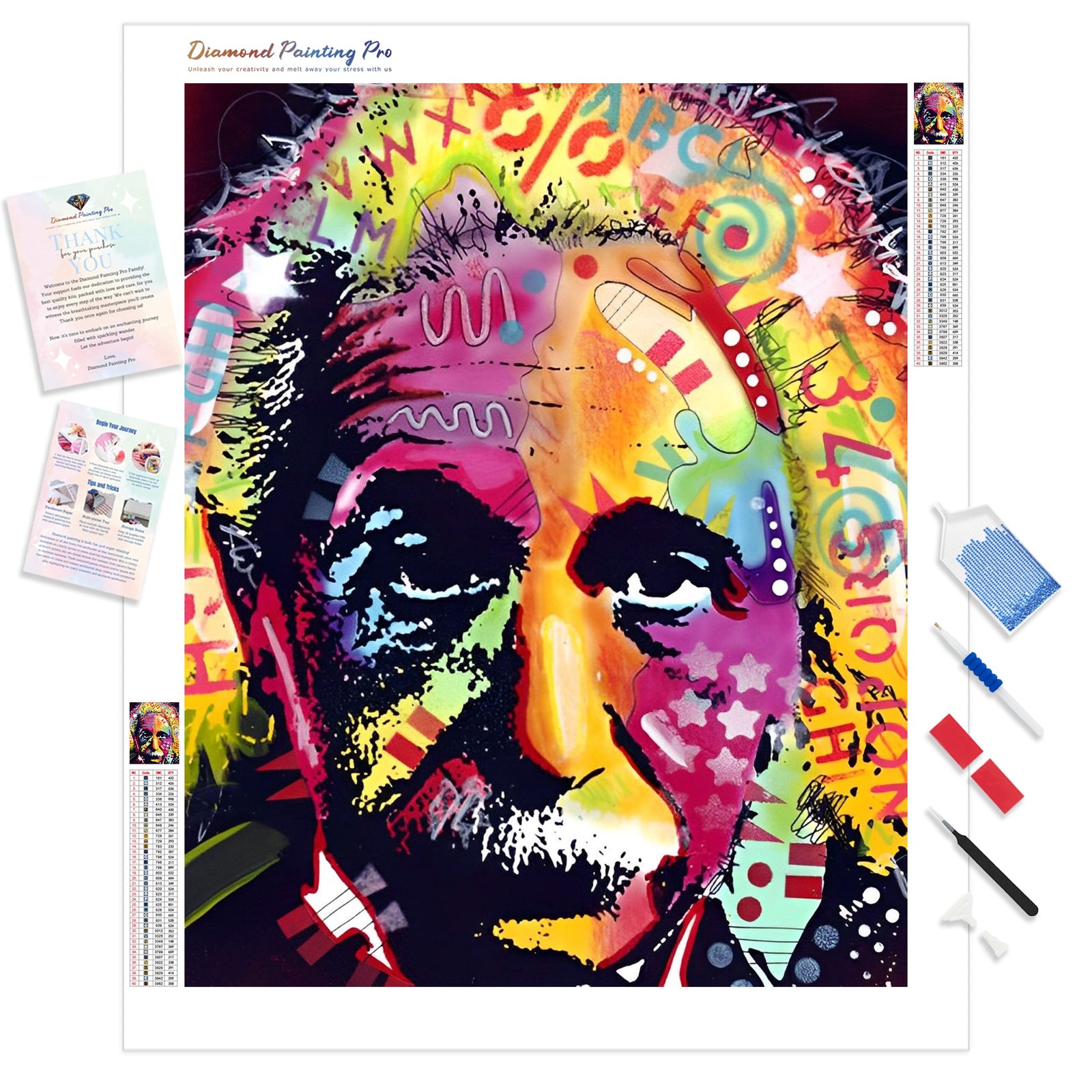 Einstein | Diamond Painting Kit - Full Drill - Square or Round Diamonds with AB Drills Option