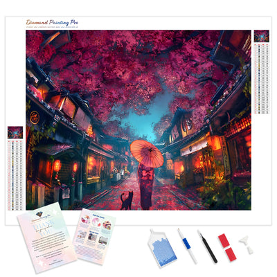 Cherry Blossoms Town | Diamond Painting