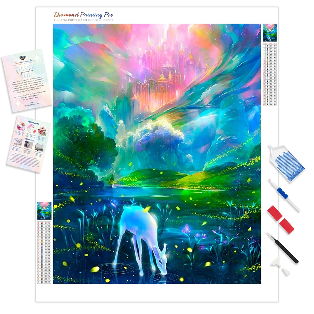 Magical Deer | Diamond Painting Kit - Full Drill - Square or Round Diamonds with AB Drills Option