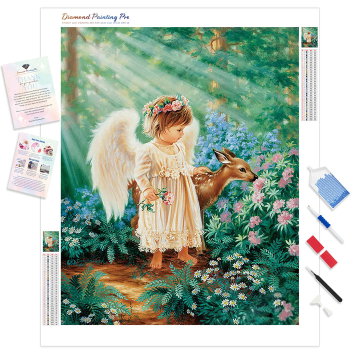 Angel and deer | Diamond Painting