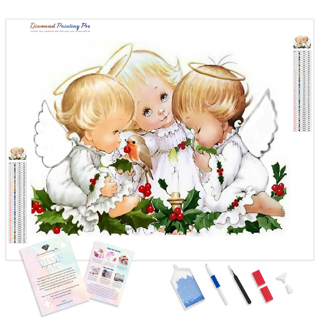 Angel Baby and Cherry | Diamond Painting