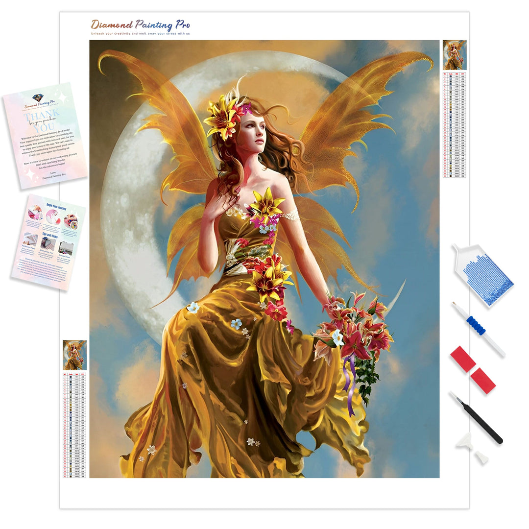 Golden Fairies | Diamond Painting Kit - Full Drill - Square or Round Diamonds with AB Drills Option