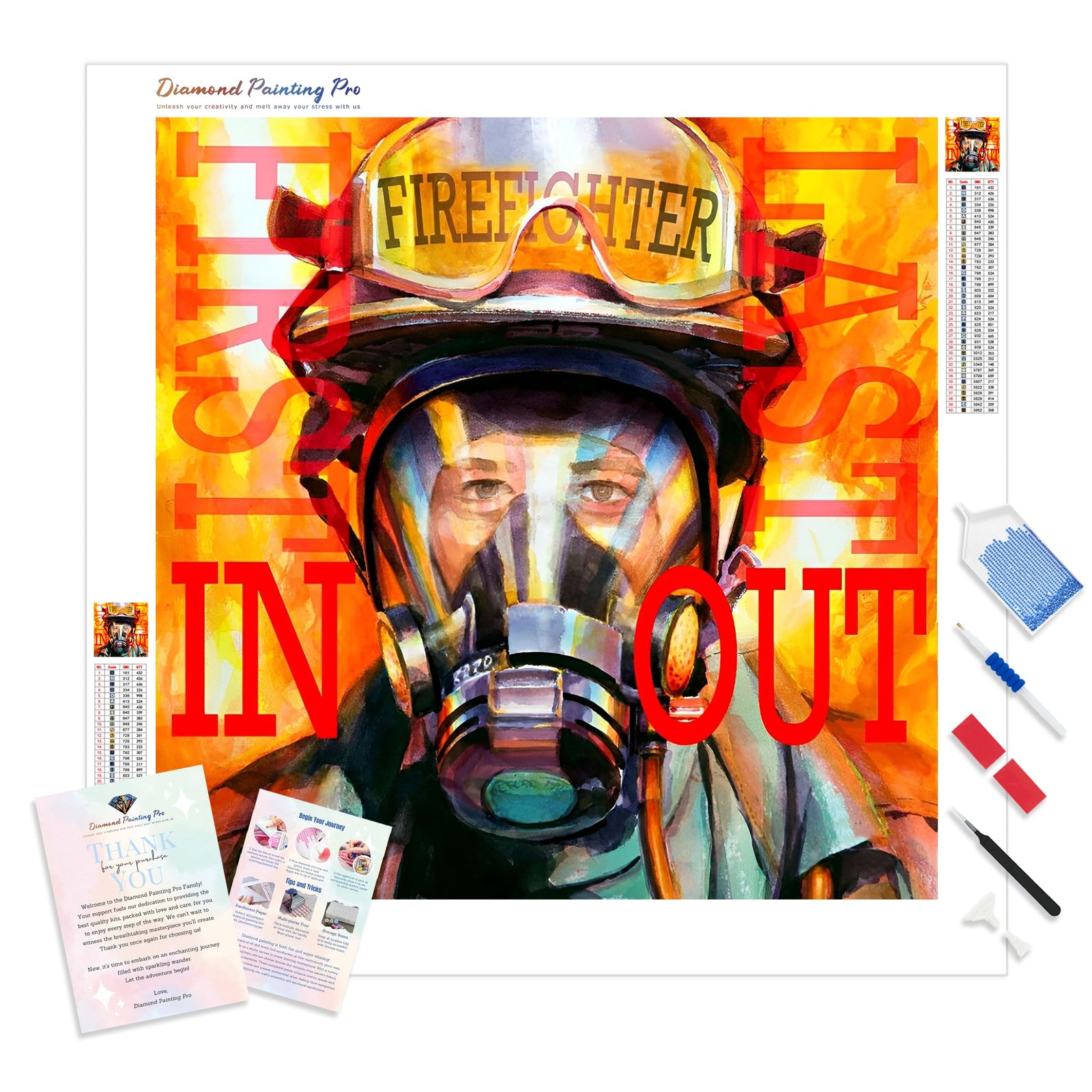 Firefighter | Diamond Painting Kit - Full Drill - Square or Round Diamonds with AB Drills Option